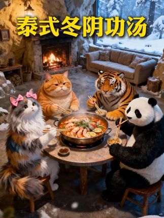 胖橘请虎哥和国宝哥吃饭第27集泰式冬阴功汤