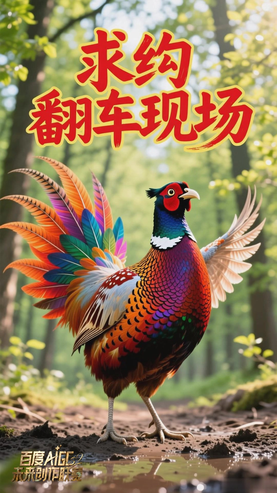 雄雉艳丽羽毛:求偶圈舞展魅力(鸡形目雉科)