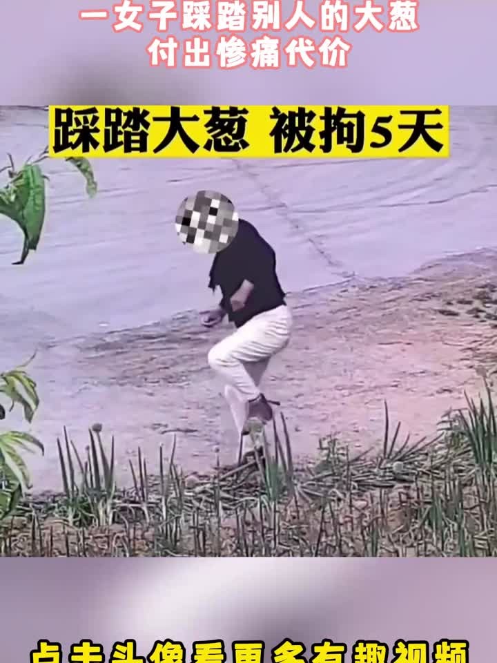 农村路边,一女子踩踏别人的大葱,付出惨痛代价