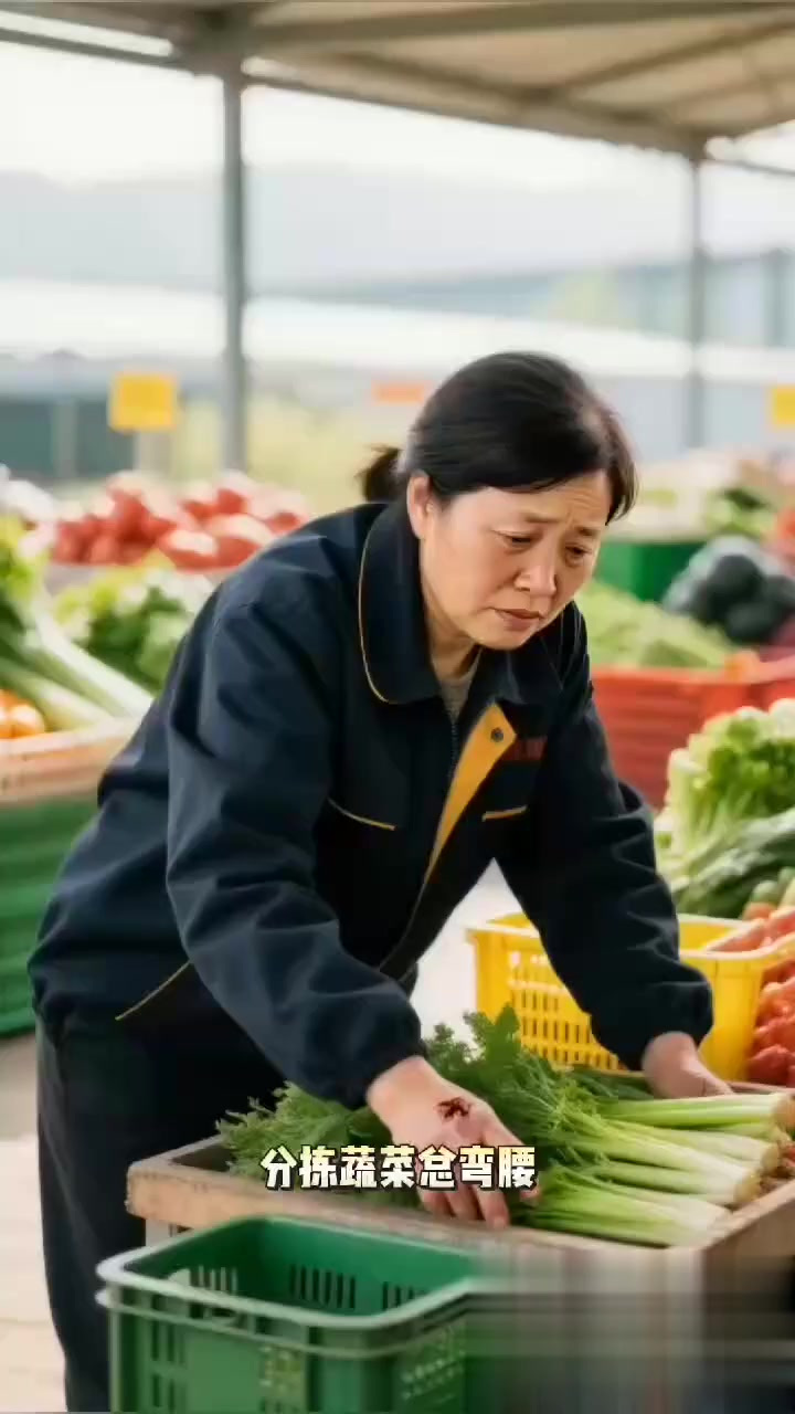 社区团购分拣员分蔬菜弯腰捡菜腰累 + 手指磨破?分拣台垫高