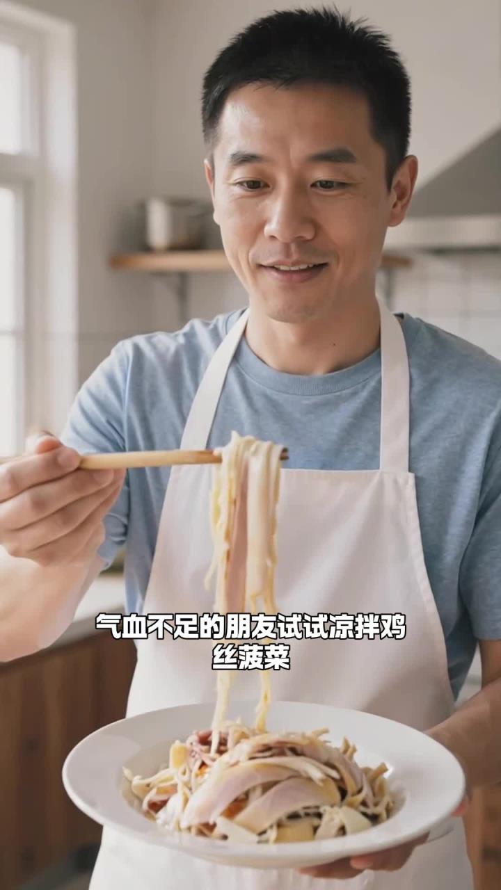 每天吃一份凉拌鸡丝菠菜,补充蛋白和铁,气血更充足!