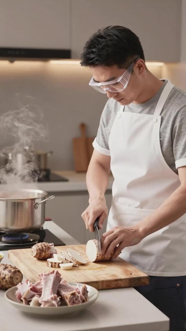 芋头排骨汤,粉糯鲜香更健康,家常养生暖心汤