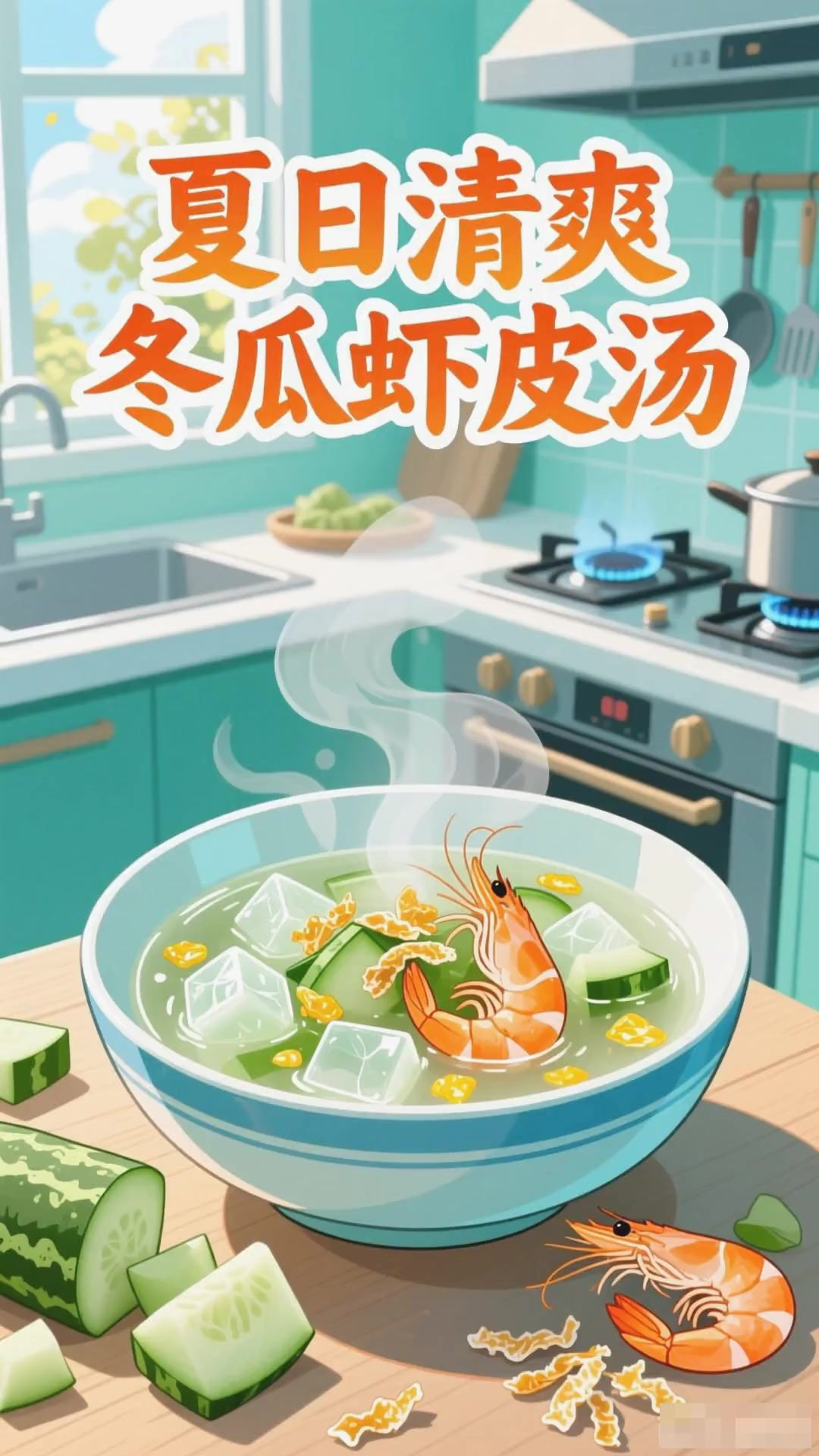 夏日清爽冬瓜虾皮汤