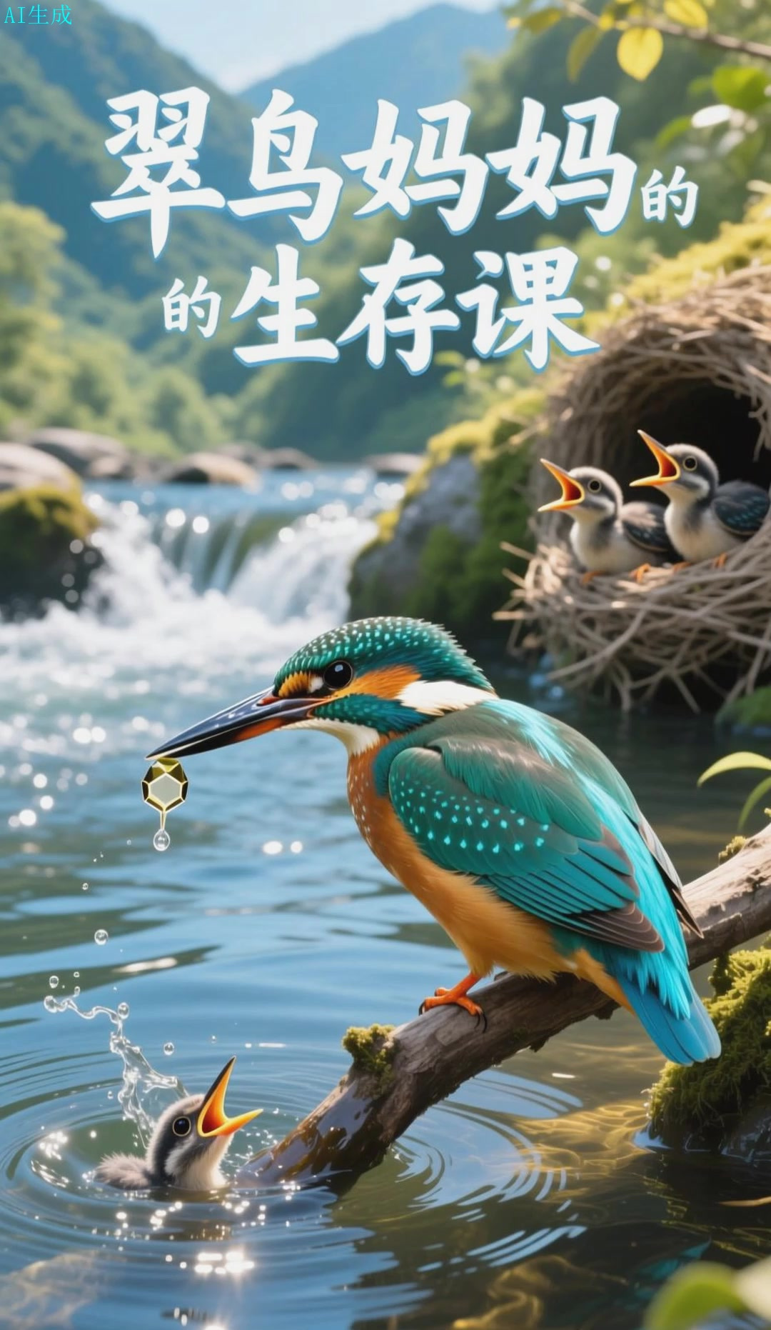 翠鸟捕鱼：母爱与生存的第一课
