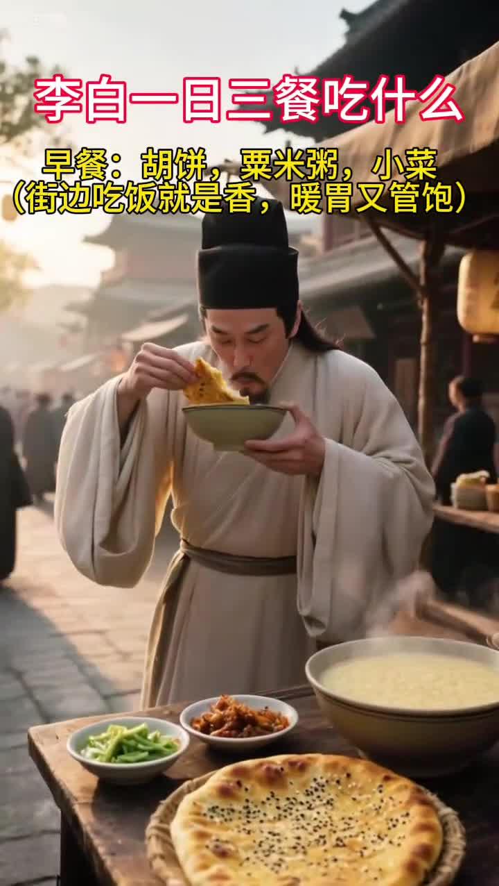 李白的日常食谱揭秘,三餐的清简与雅致。录像文件