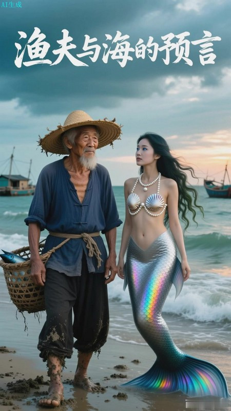 从前有个渔民,在海里捕鱼时,遇到一条美人鱼,美人鱼送给她一颗珍珠,这颗珍珠能预测天气,渔民