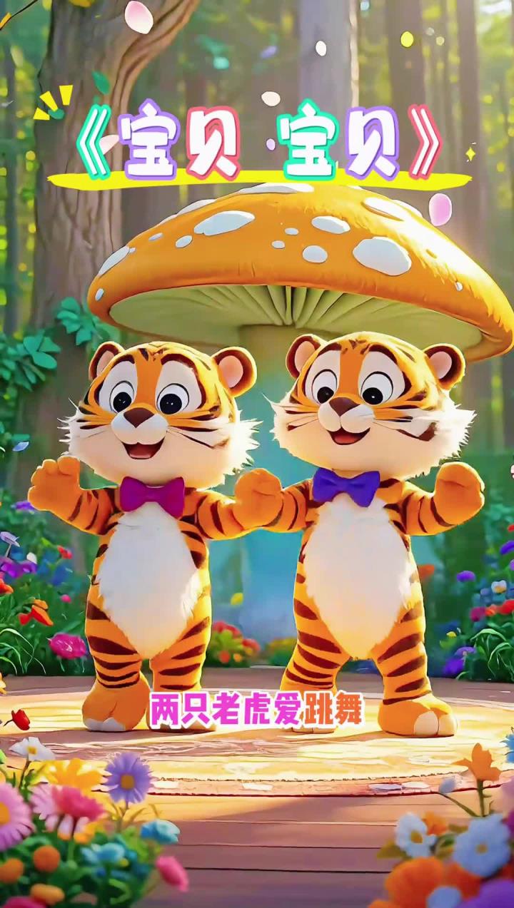 启蒙早教儿歌《宝贝 宝贝》两只老虎爱跳舞,小兔子乖乖拔萝卜,我和小鸭子学走路,童