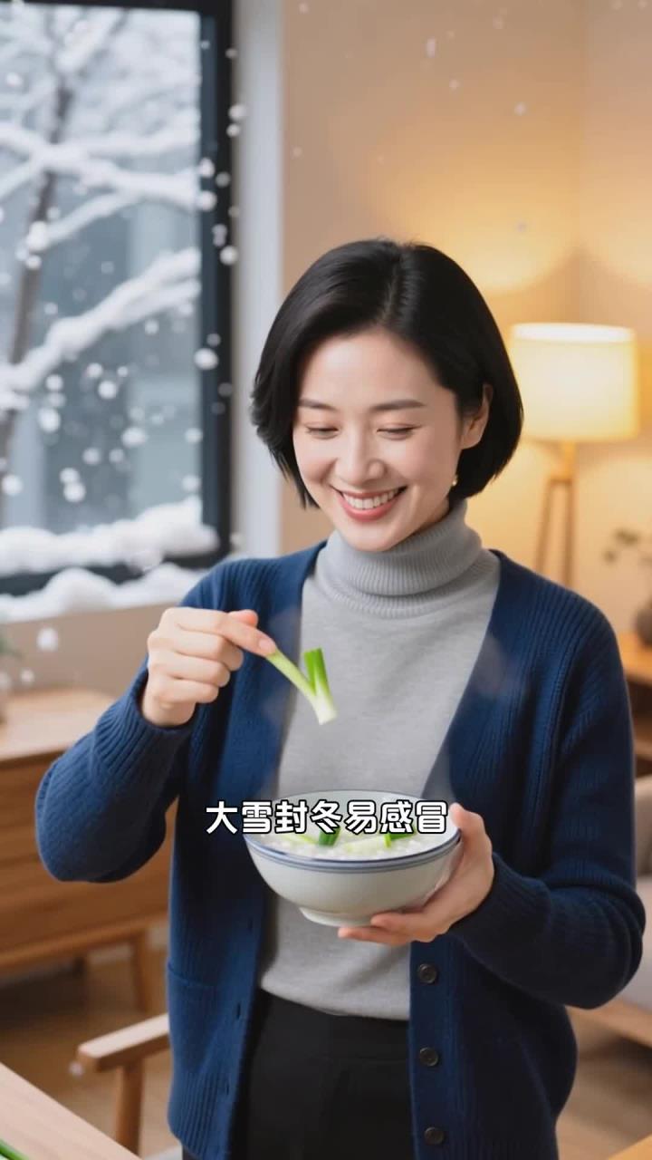 大雪封冬防感冒，健康养生喝葱白粥～