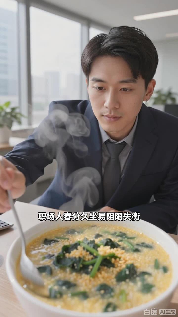 职场人春分久坐平衡，吃碗菠菜小米粥，调和阴阳补营养