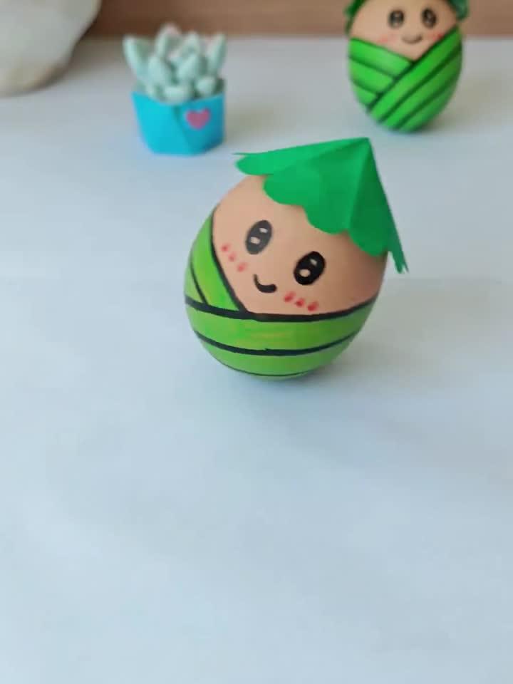 粽子不倒翁 用鸡蛋壳做可爱的粽子不倒翁