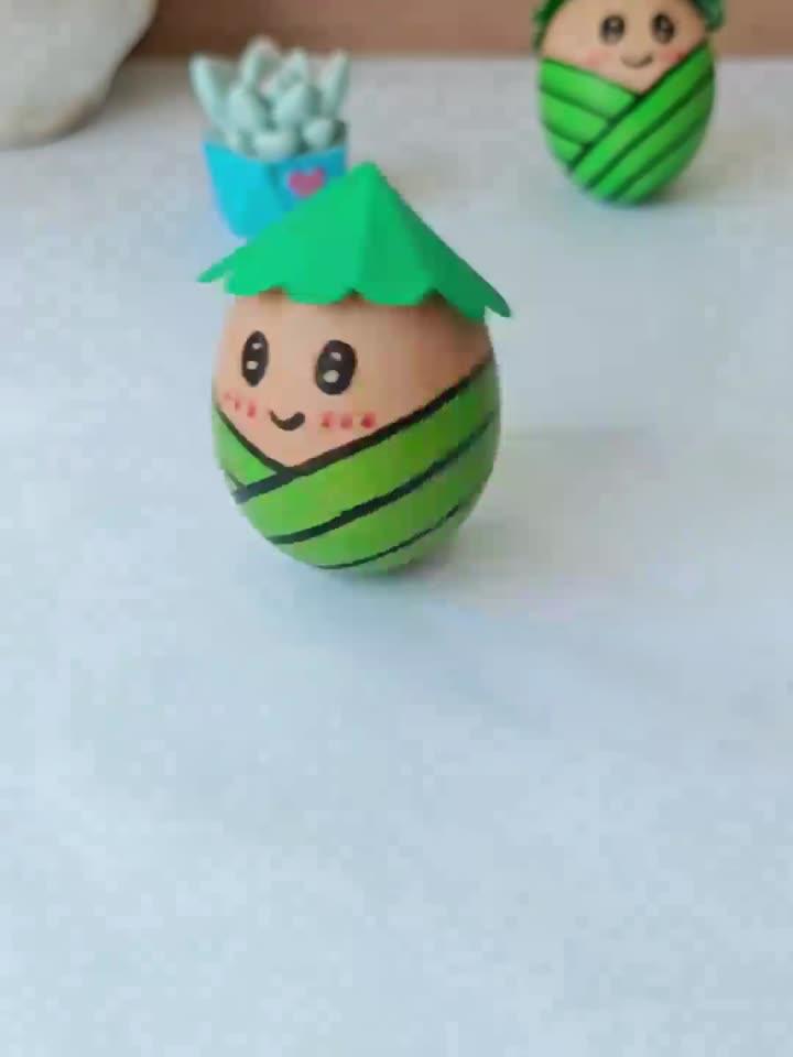 粽子不倒翁 用鸡蛋壳做可爱的粽子不倒翁