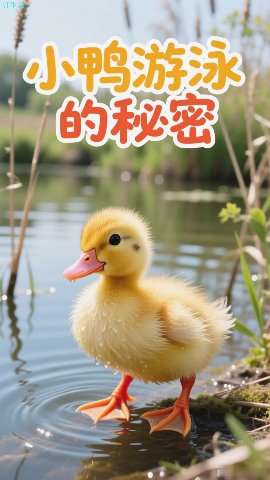 小鸭天生会游泳,脚蹼适合划水