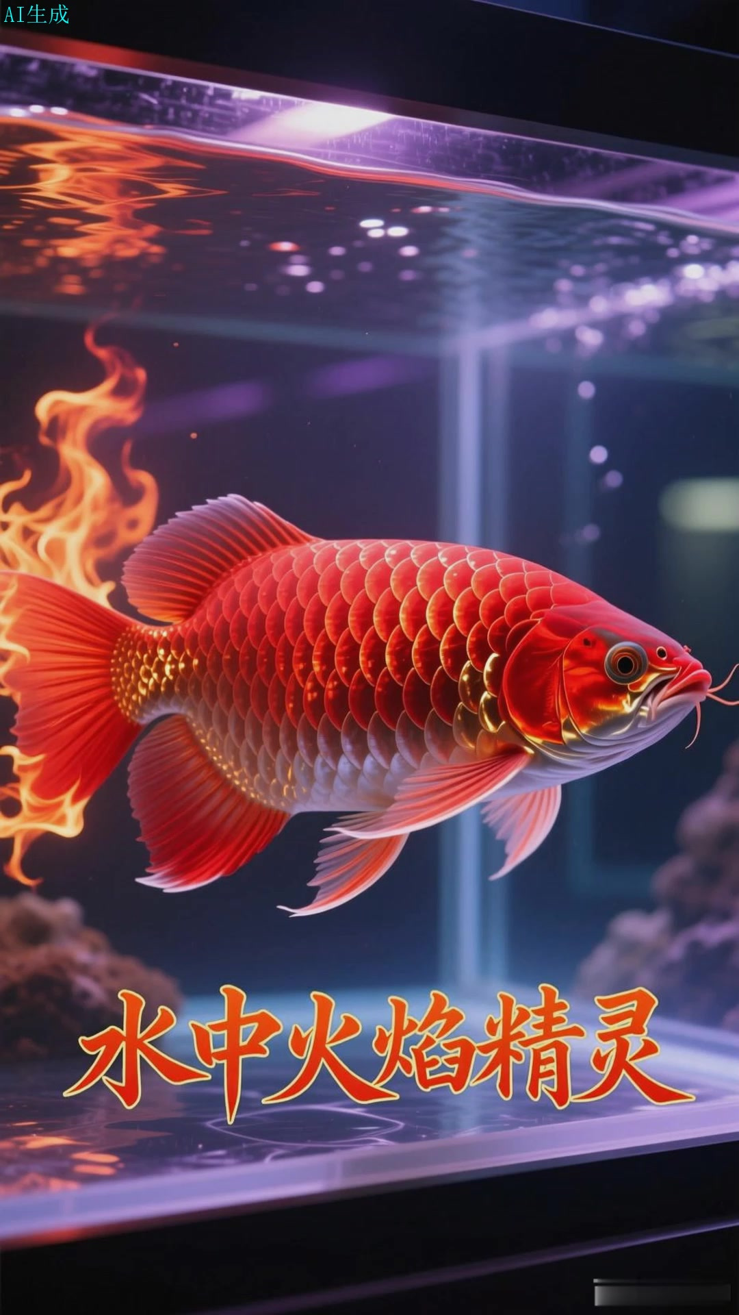 红龙鱼，活体火焰，游动时如一团在水中燃烧的烈火