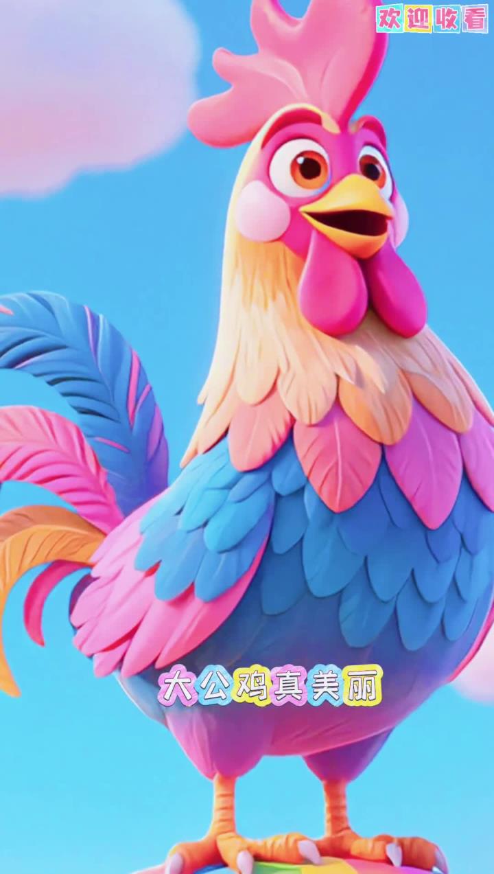 美丽可爱的大公鸡来喽