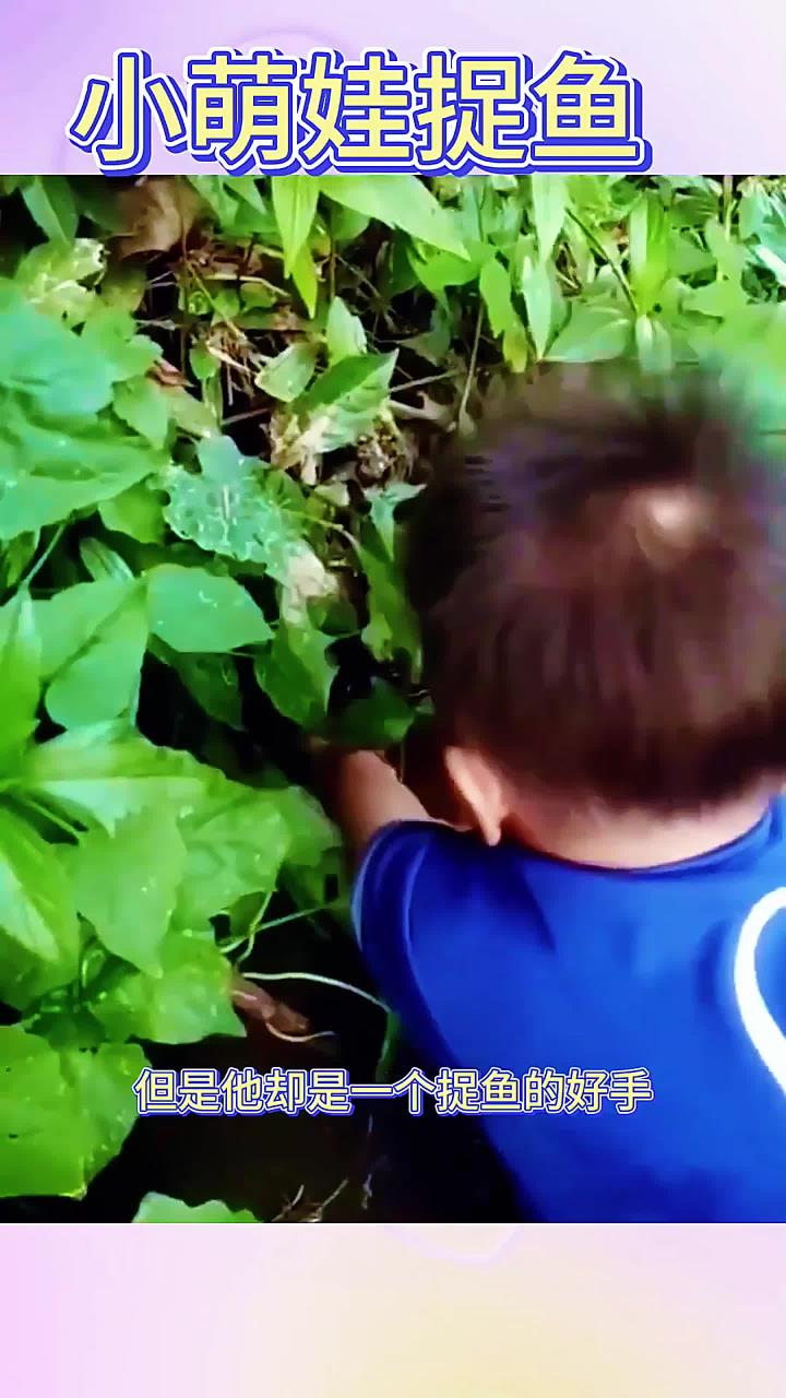 小萌娃捉鱼,手到擒来