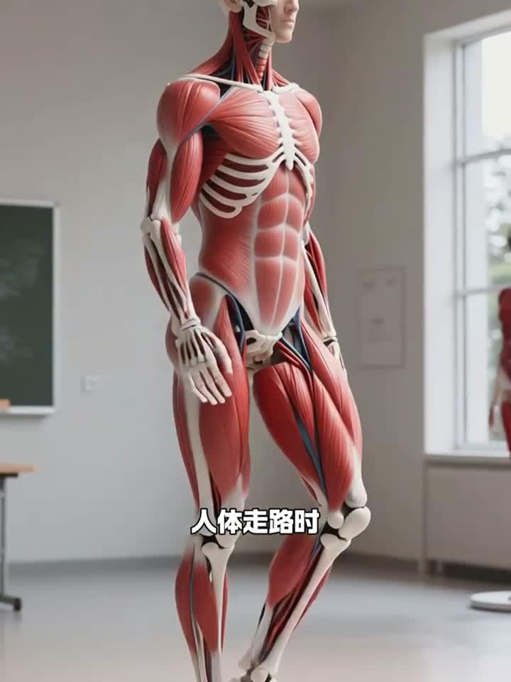 人体行走时,肌肉和骨骼的动态变化