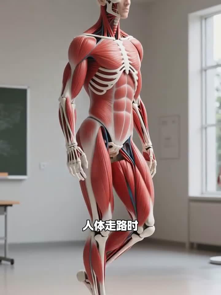 人体行走时,肌肉和骨骼的动态变化