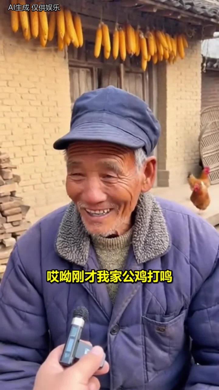 公鸡打鸣把狗吓哆嗦！大爷乐坏了：这叫声绝了！