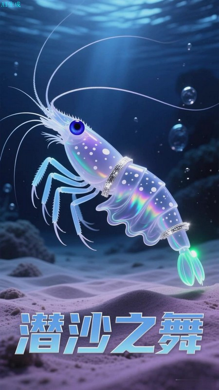 幽灵虾潜沙,身体融尽沙层的绵软