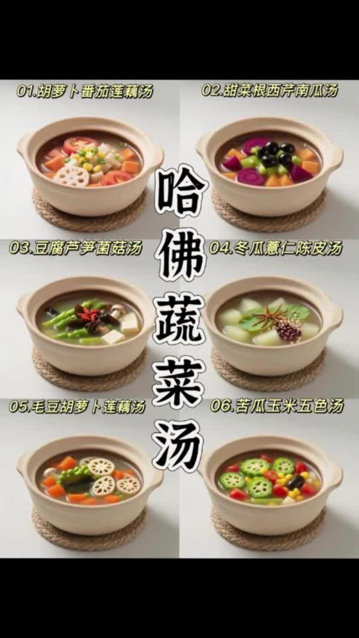 六款哈佛蔬菜汤|抗焱+减脂,女生必看