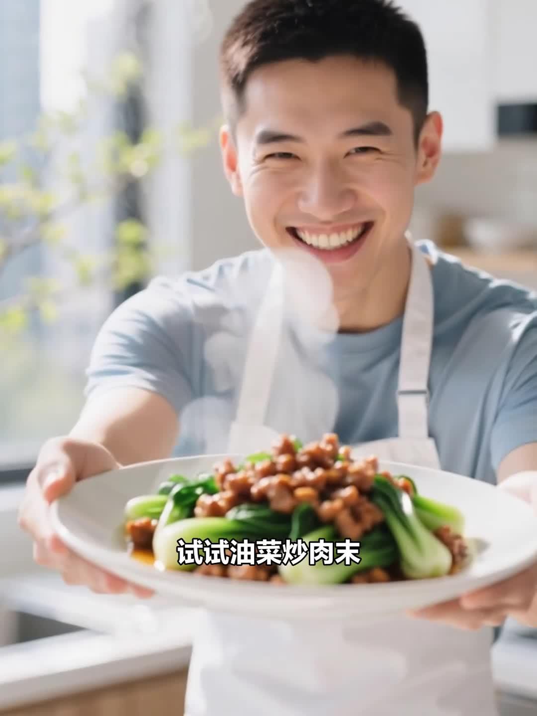 春天吃油菜炒肉末,鲜香促健康养生!