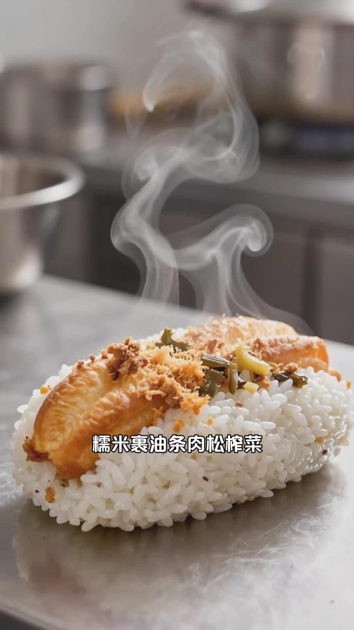糯米、油条、肉松、榨菜，包成粢饭团，上海传统早餐养生吗？