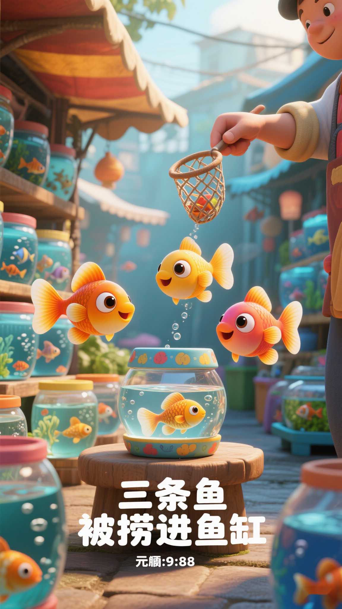 寓言故事-三条金鱼的命运