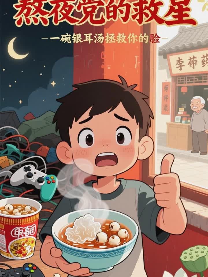 熬夜后吃银耳莲子汤,补阴润燥,减损伤