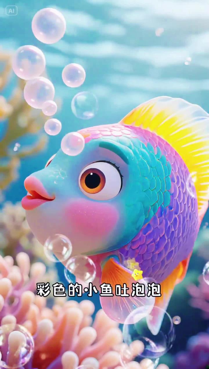 可爱的小鱼吐泡泡喽