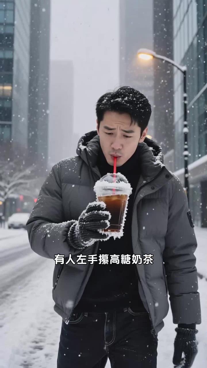 大雪天喝杯热奶茶,不加糖更健康,健康养生暖身心