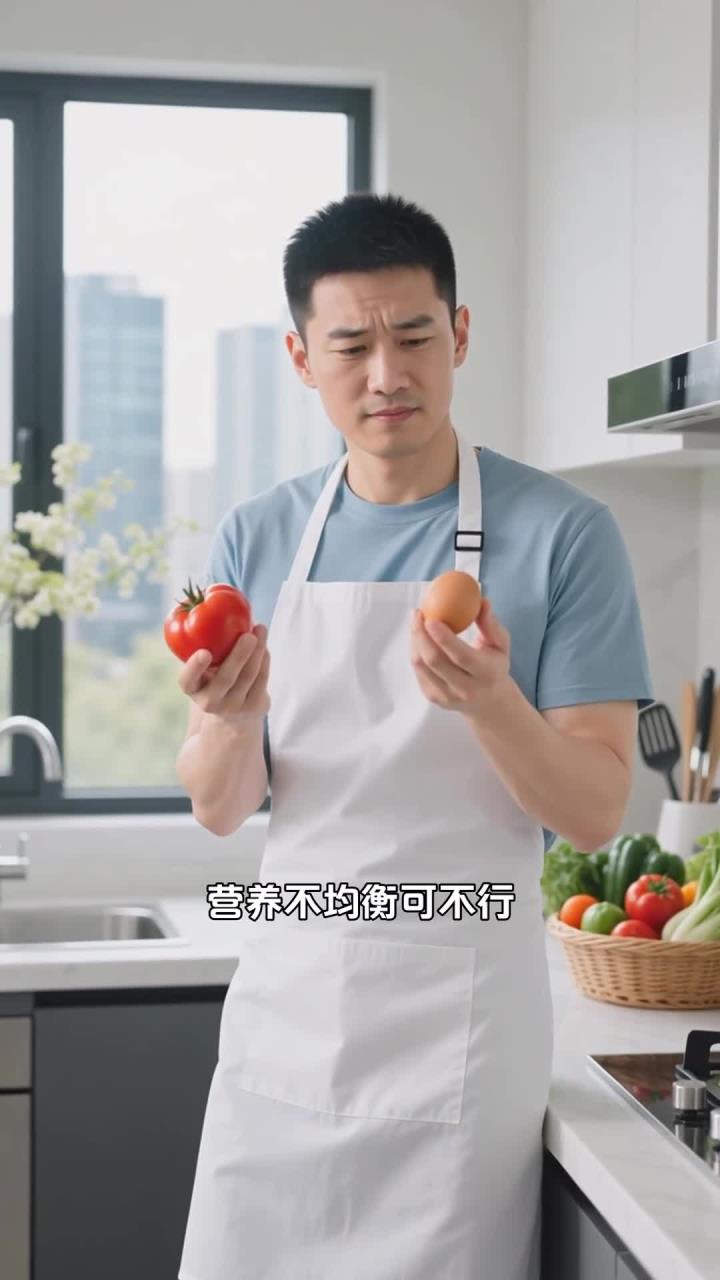 吃米饭配番茄炒蛋和青菜,营养全面促健康养生～