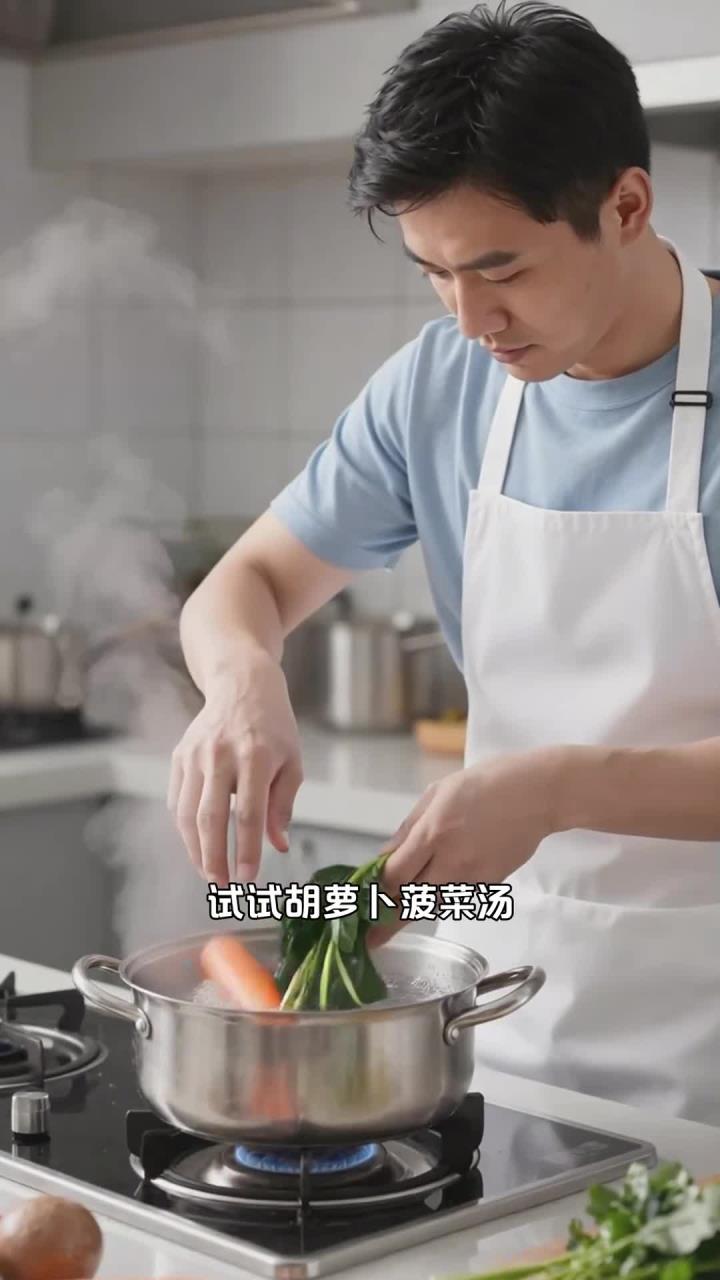 胡萝卜菠菜汤，清甜护眼，缓解用眼疲劳更舒服