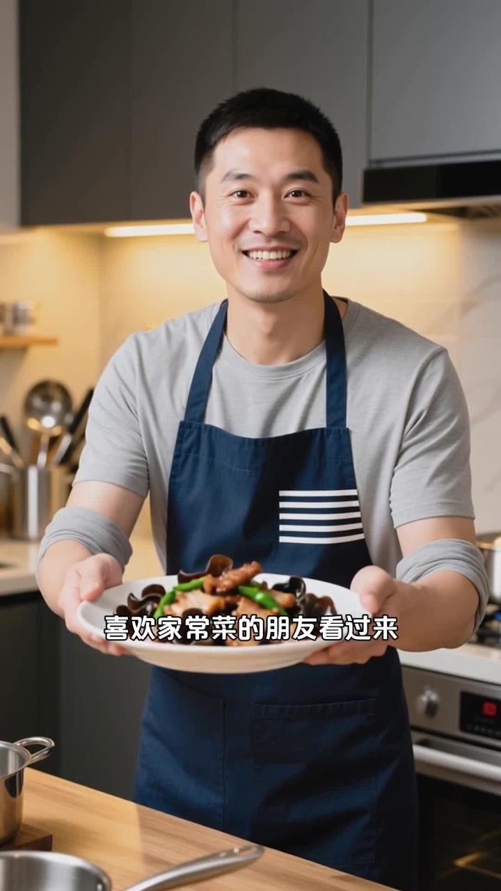 木耳炒肉，脆嫩又入味，家常下饭菜