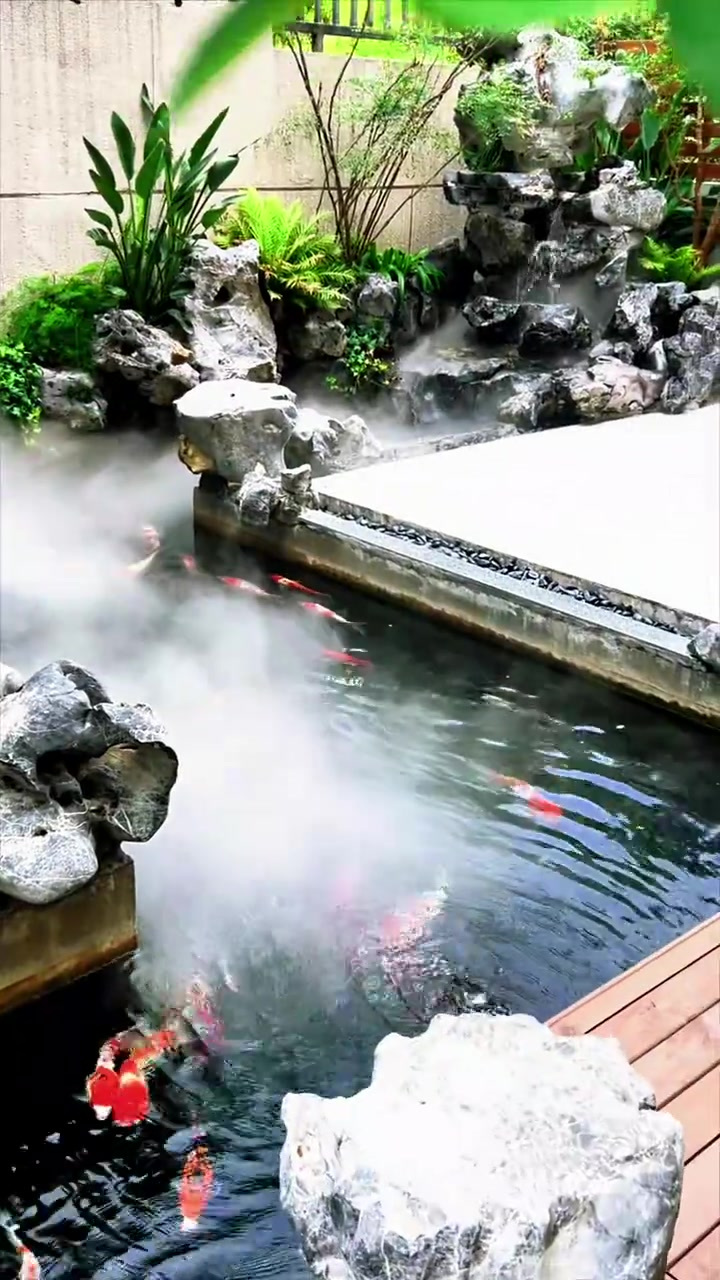 休息的时候来小院坐着,看鱼儿游来游去瞬间觉得好治愈!