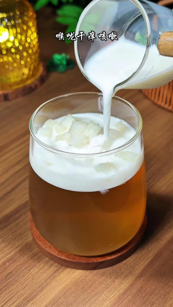 喉咙干痒咳嗽,容易上火的宝贝一定要试试这个雪梨菊花冻撞奶