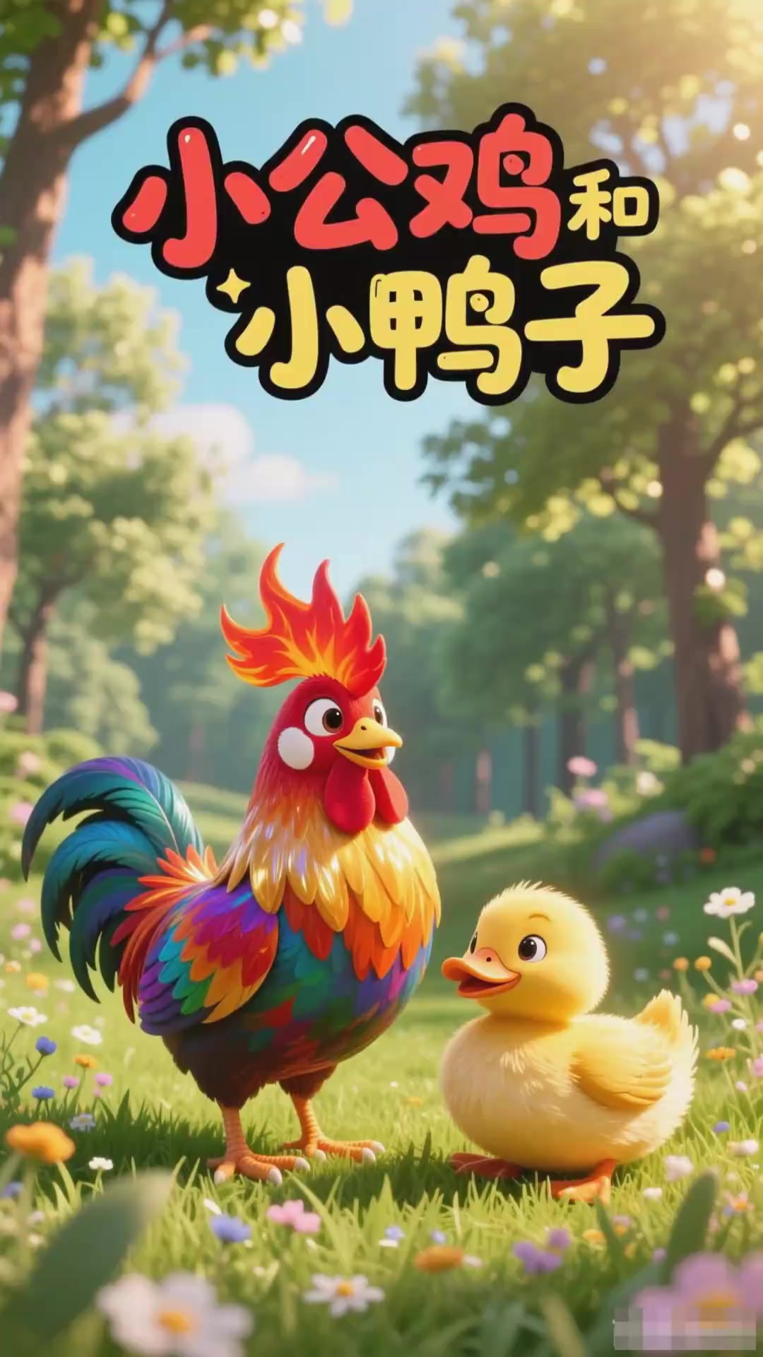 儿童睡前故事《小公鸡和小鸭子》