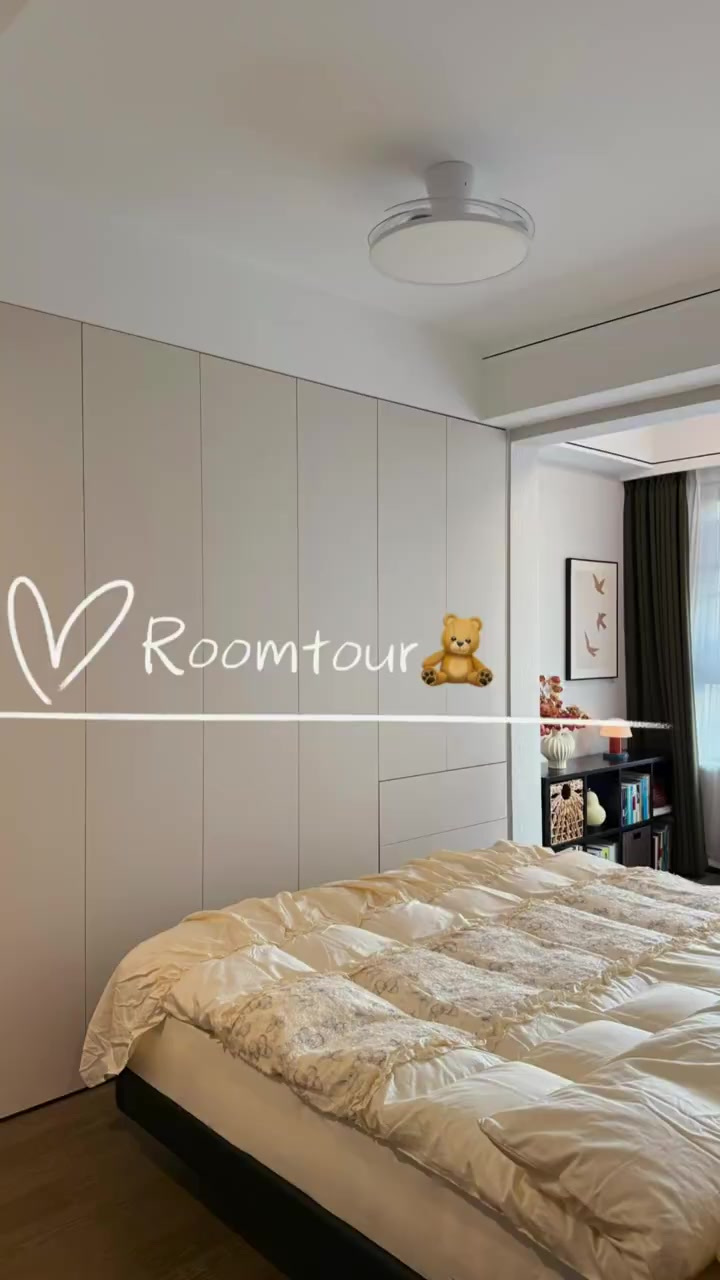 Roomtour3.1m开间主卧床尾柜一镜到底