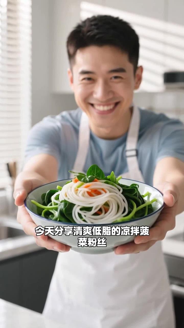 凉拌菠菜粉丝,清爽低脂,补充铁元素