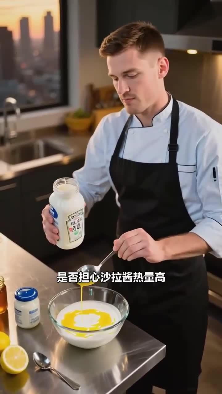 减脂期沙拉酱,自制低脂款,好吃不胖
