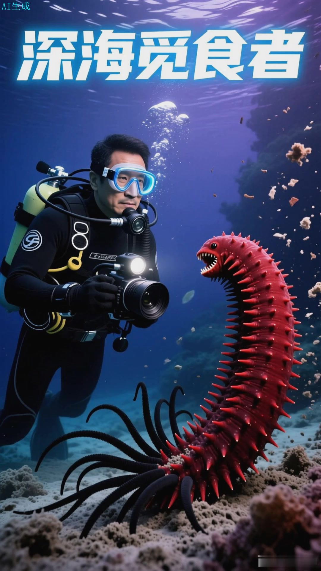 海参在渤海的深海里滤食沉积物