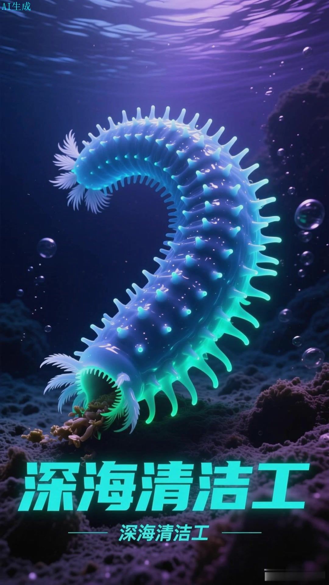 海参在深海的海底滤食沉积物