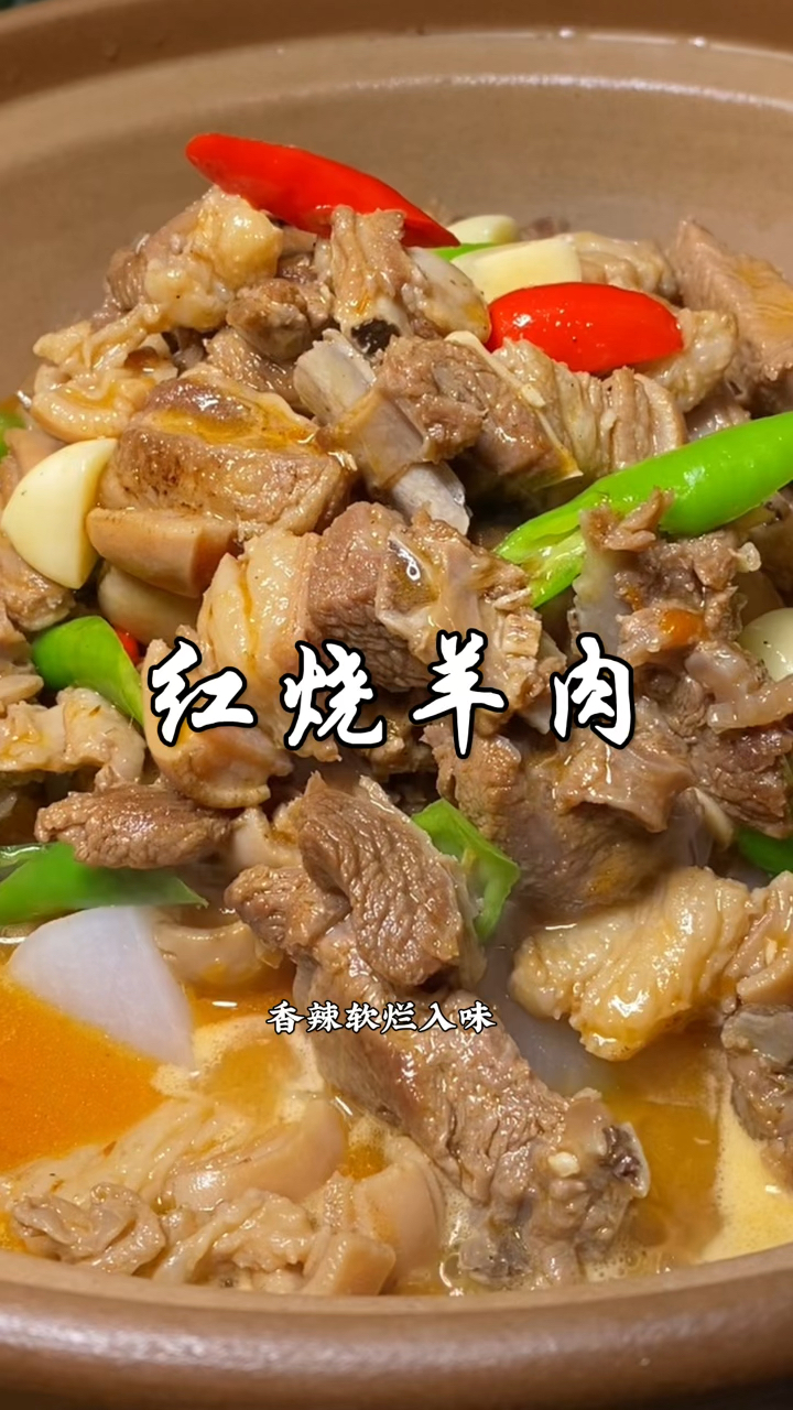 家常红烧羊肉做法，不腥不膻，香辣软烂入味，特别好吃～