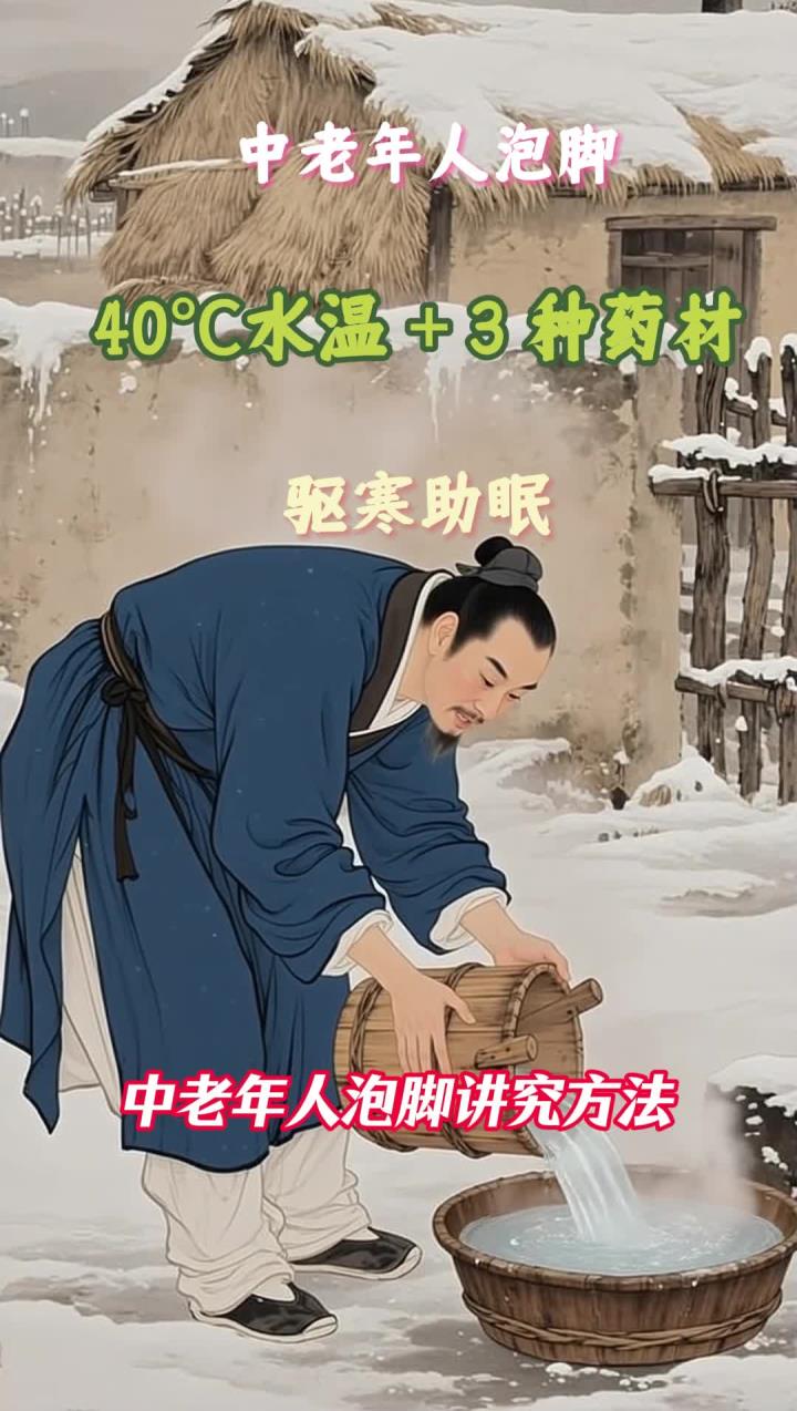 中老年人泡脚有学问,40℃水温 + 3 种药材,驱寒暖身助睡眠