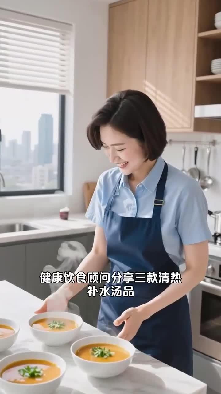 夏季补水,绿豆汤 + 冬瓜汤 + 丝瓜汤,清热