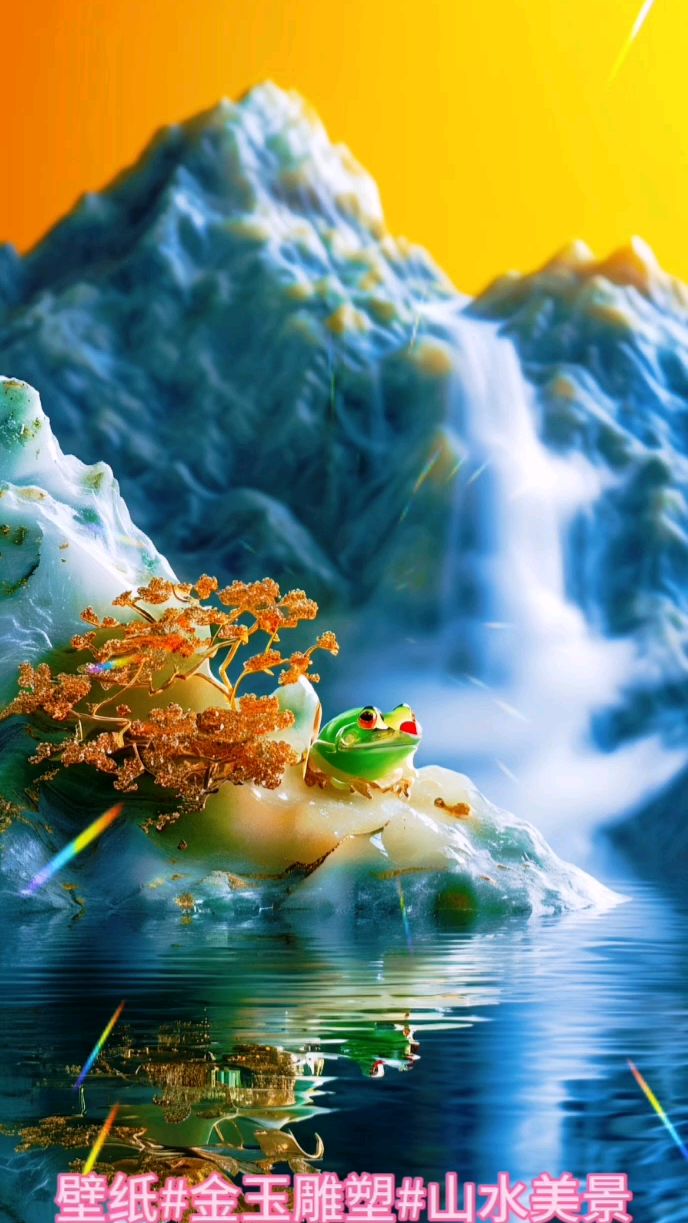 壁纸#梦幻山水美景,金玉雕琢!