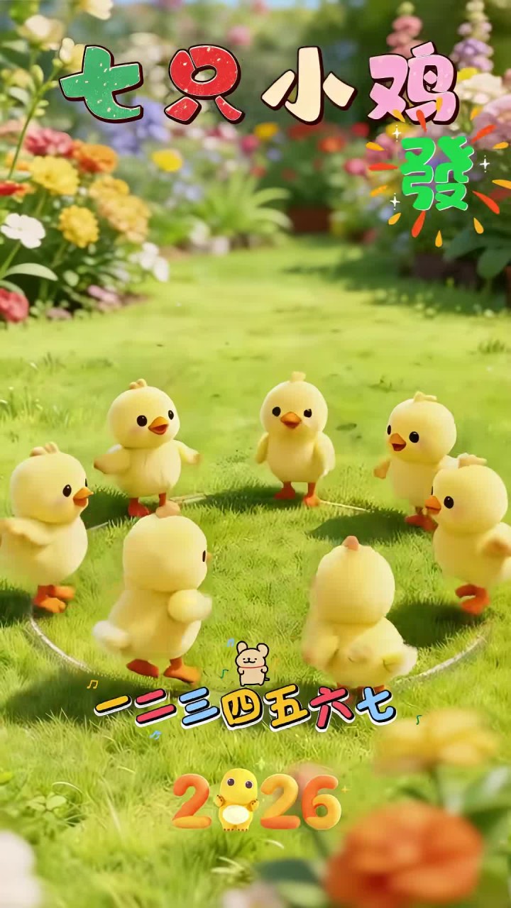 宝宝儿歌大全《七只小鸡》