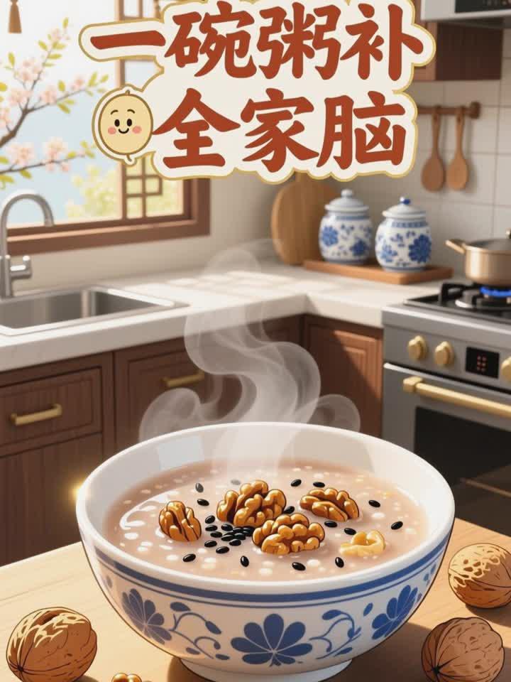 养生小妙招：老年人护脑吃核桃芝麻粥，益智健脑