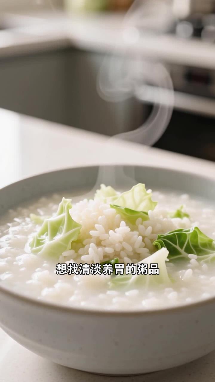 卷心菜粥一碗,清淡又养胃,日常养生粥