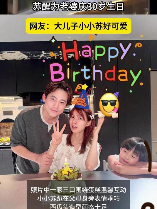 苏醒为老婆庆30岁生日,网友:大儿子小小苏好可爱