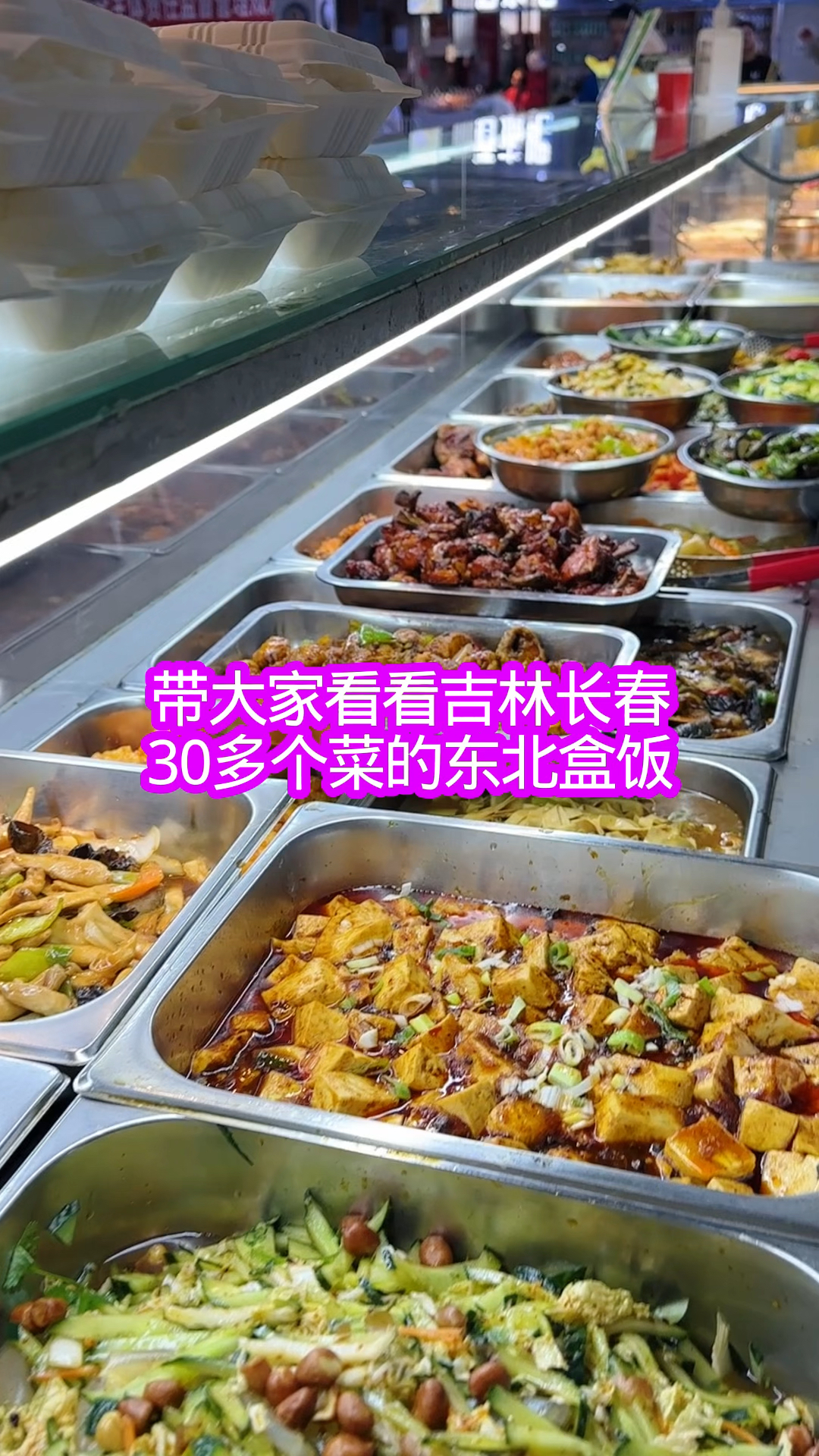 带大家看看30多个菜的东北盒饭